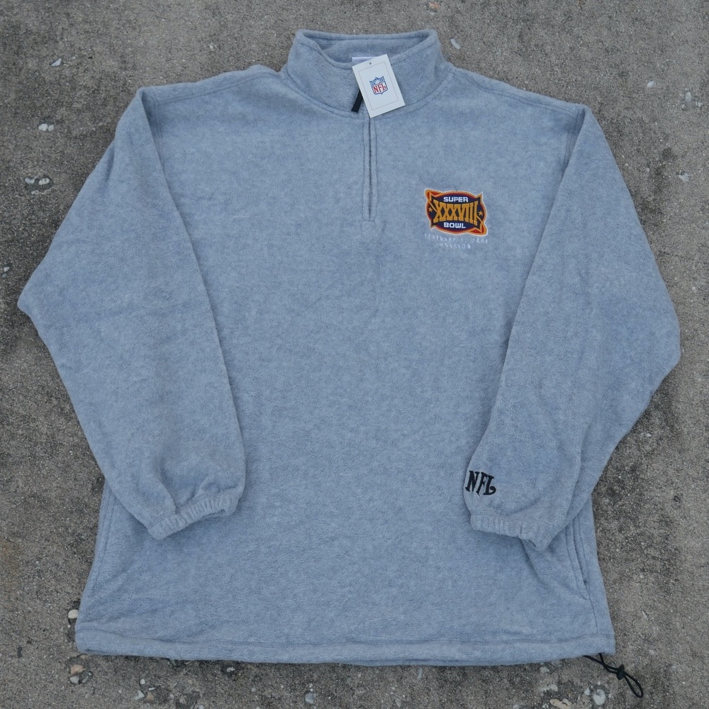 2004 Super Bowl Fleece Pullover Size XL NFL